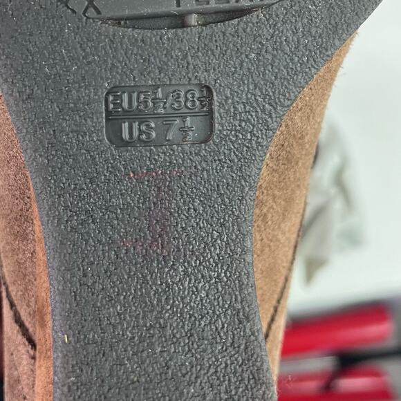 The Flexx Boots Womens 7.5 Brown Suede Leather Wedge Lace Up - Picture 8 of 12